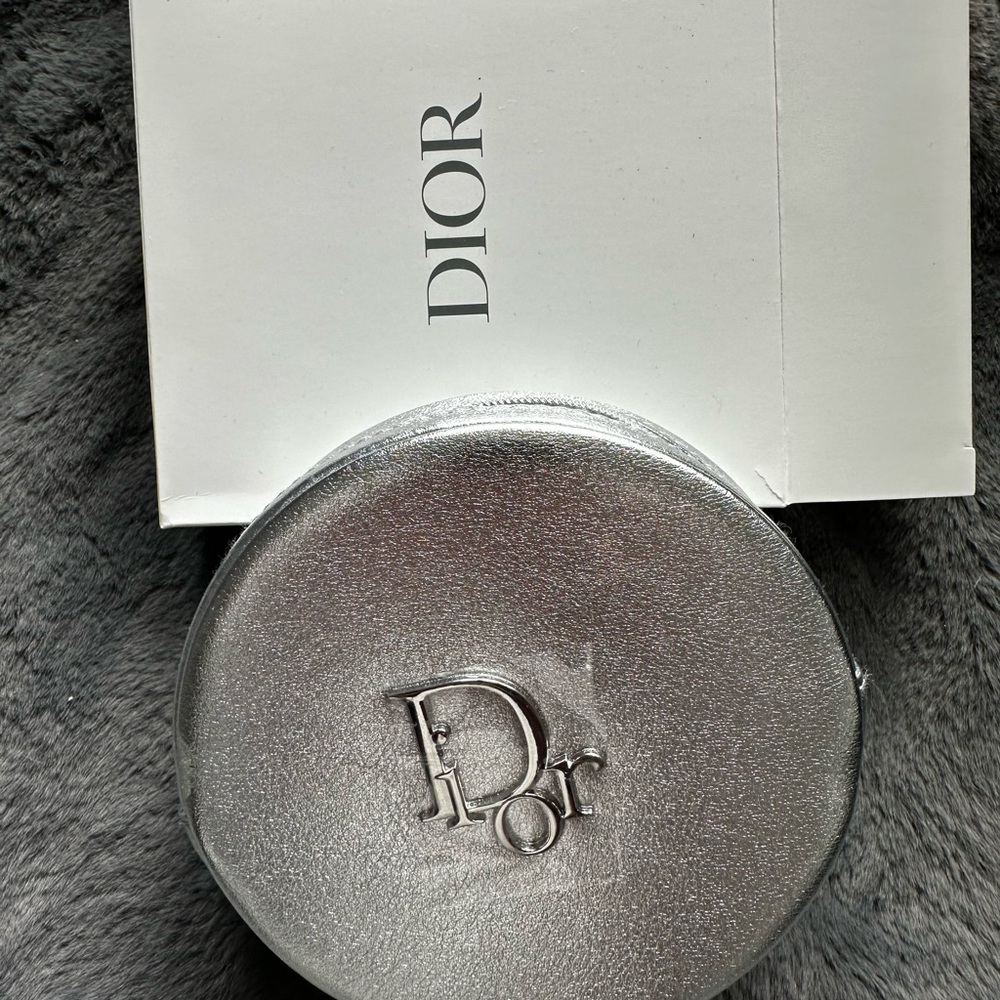 Dior Silver Round Accessory Case